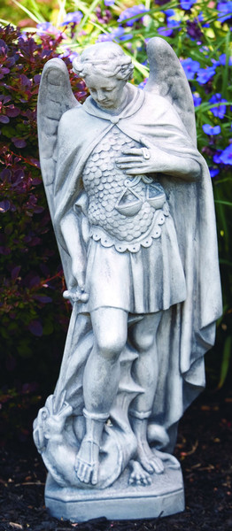 Saint Michael Garden Statue with Scales of Justice